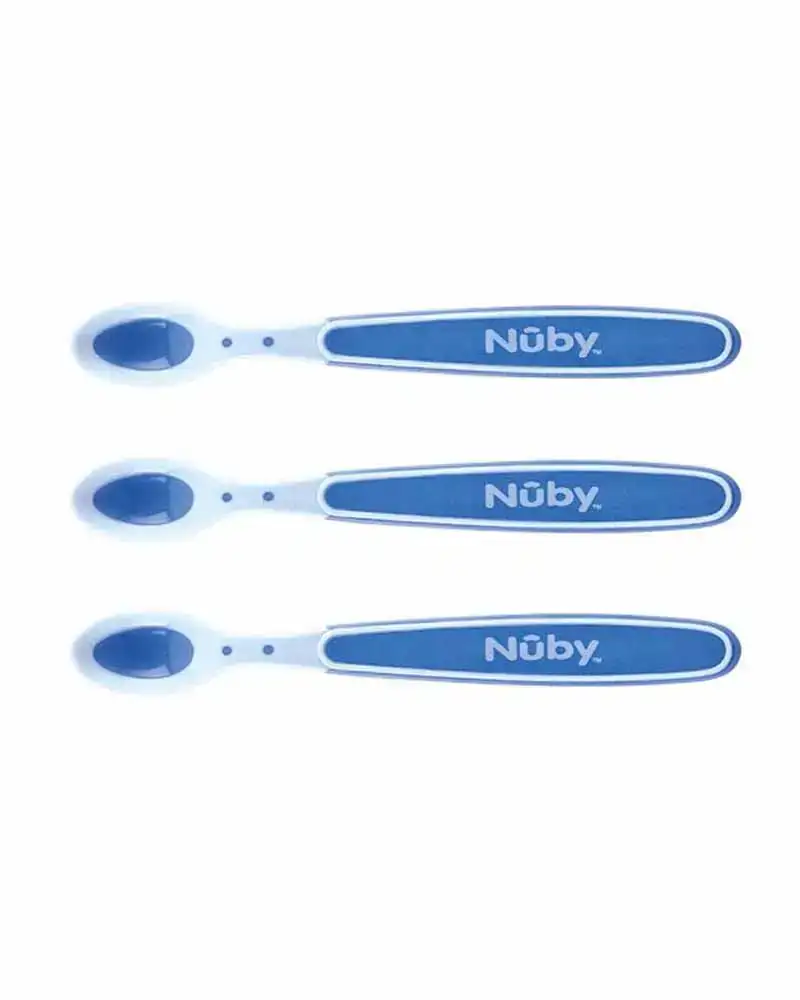 Lot de 3 cuilleres nuby thermosensibles brevetees a bord doux 3m bleu_5647. DIAYTAR COTE D'IVOIRE - L'Art de Choisir, l'Art de Vivre. Parcourez notre boutique en ligne et découvrez des produits qui transforment chaque choix en une expérience enrichissante.