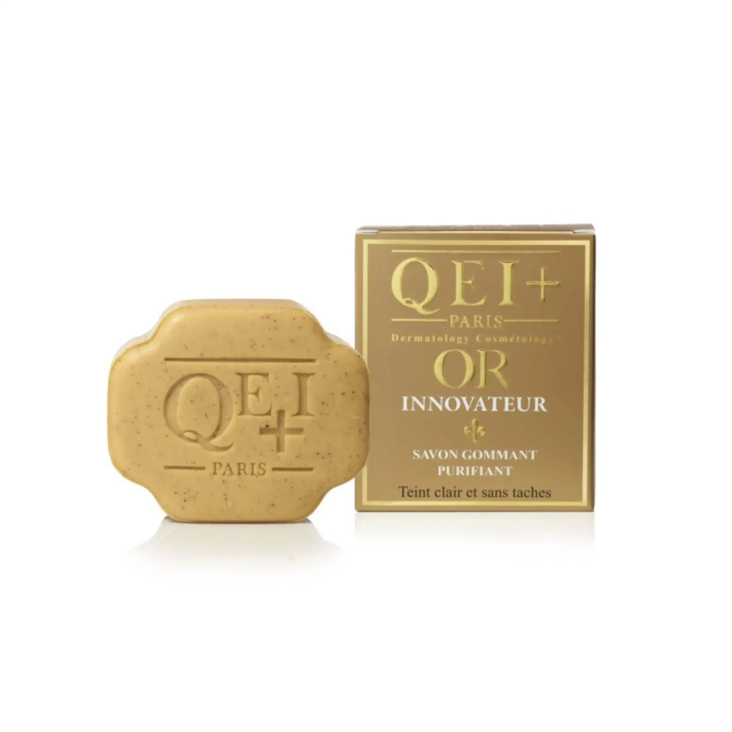 Qei savon gommant purifiant or innovateur 200g_2987. DIAYTAR COTE D'IVOIRE - Où Chaque Produit est une Histoire à Raconter. Découvrez notre sélection de produits qui vous permettent de créer votre propre récit à travers vos achats.