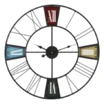 Horloge murale circulaire multicolore 60 x 60 x 4 cm_4576. DIAYTAR COTE D'IVOIRE - Votre Oasis de Shopping en Ligne. Explorez notre boutique et découvrez des produits qui ajoutent une touche de magie à votre quotidien.