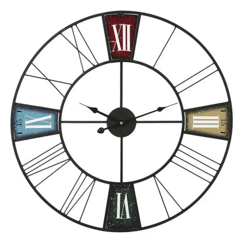 Horloge murale circulaire multicolore 60 x 60 x 4 cm_4576. DIAYTAR COTE D'IVOIRE - Votre Oasis de Shopping en Ligne. Explorez notre boutique et découvrez des produits qui ajoutent une touche de magie à votre quotidien.