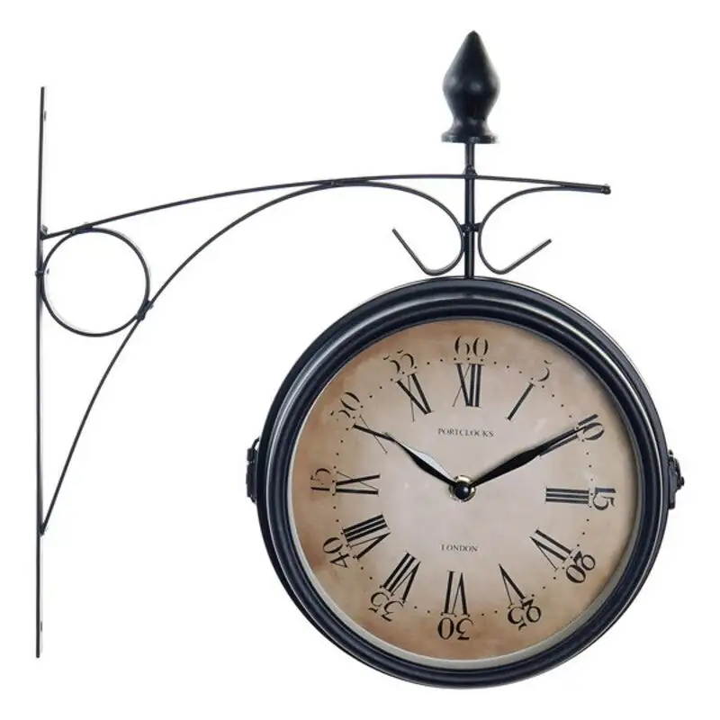 Horloge murale dkd home decor metal noir 33 x 9 x 33 cm_7712. DIAYTAR COTE D'IVOIRE - Où la Tradition Renouvelée Rencontre l'Innovation. Explorez notre gamme de produits qui fusionnent l'héritage culturel avec les besoins contemporains.