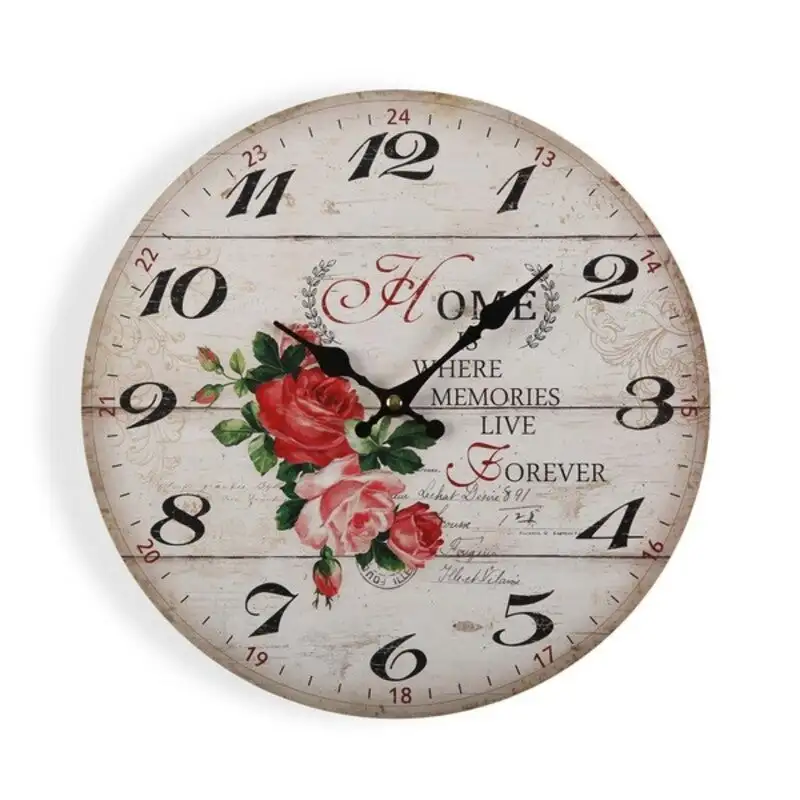 Horloge murale fleurs bois metal o 29 cm_8723. DIAYTAR COTE D'IVOIRE - Où Chaque Sélection est une Victoire. Découvrez notre boutique en ligne et trouvez des articles qui vous rendent la vie plus belle, un choix à la fois.