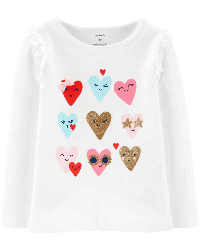 Glitter hearts jersey tee_6079. DIAYTAR COTE D'IVOIRE - Où la Qualité et la Diversité Fusionnent. Explorez notre boutique en ligne pour découvrir une gamme variée de produits qui incarnent l'excellence et l'authenticité.