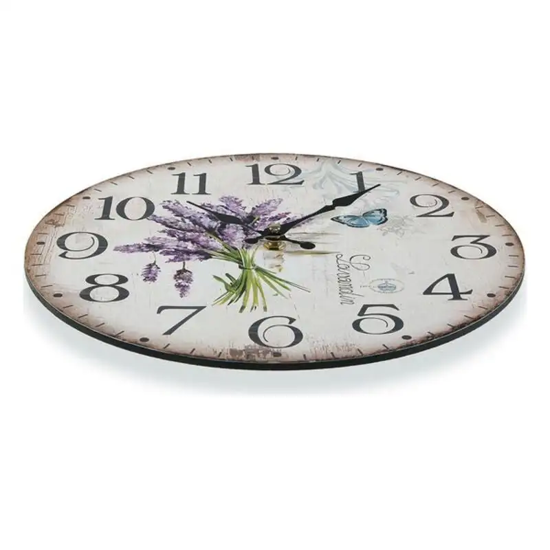 Horloge murale versa bois de lavande 4 x 30 x 30 cm_1075. DIAYTAR COTE D'IVOIRE - L'Art de Vivre l'Excellence au Quotidien. Explorez notre gamme et choisissez des produits qui ajoutent une note de prestige à votre vie.