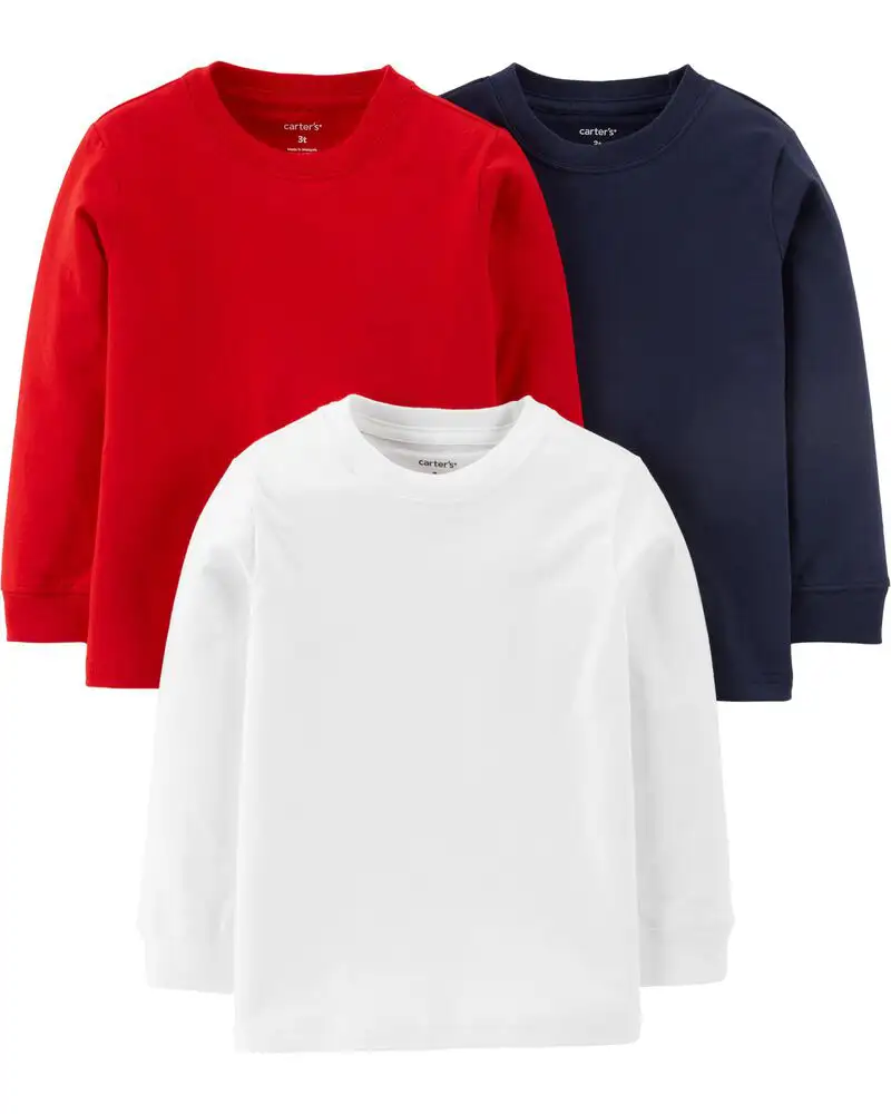 Lot de 3 t shirts a manches longues rouge bleu blanc_1117. Bienvenue chez DIAYTAR COTE D'IVOIRE - Où le Shopping Devient un Plaisir. Découvrez notre boutique en ligne et trouvez des trésors qui égaieront chaque jour de votre vie.