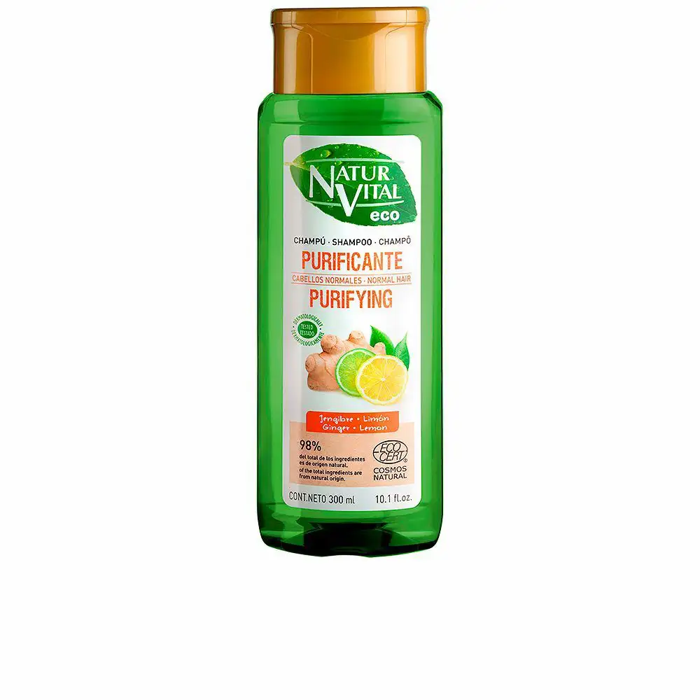 Shampooing purifiant naturvital eco citron gingembre 300 ml_1019. DIAYTAR COTE D'IVOIRE - Là où Chaque Achat a du Sens. Explorez notre gamme et choisissez des produits qui racontent une histoire, du traditionnel au contemporain.