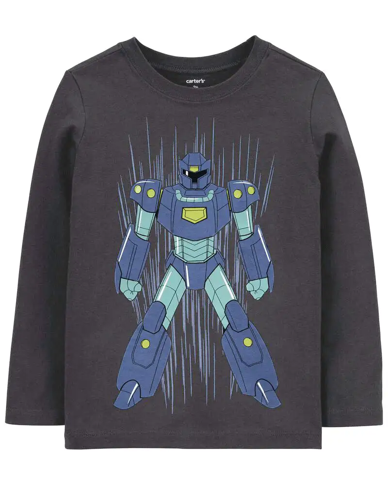 T shirt en jersey robot gris bebe_4144. DIAYTAR COTE D'IVOIRE - Où l'Élégance Rencontré l'Accessibilité. Parcourez notre catalogue et trouvez des produits qui apportent une touche de sophistication à votre vie quotidienne sans compromettre votre budget.