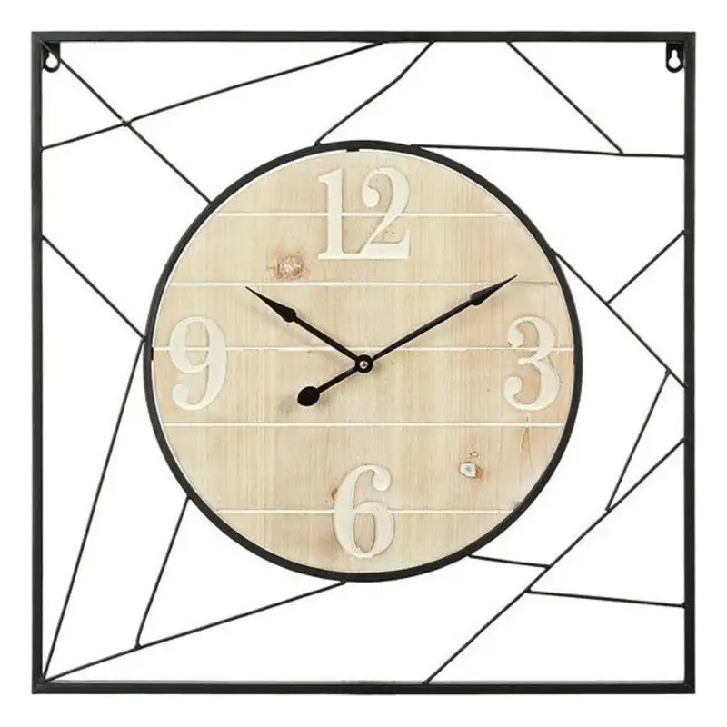 Horloge murale carree marron 60 x 60 x 4 cm_3939. DIAYTAR COTE D'IVOIRE - Là où la Tradition Devient Tendance. Naviguez à travers notre boutique en ligne et choisissez des produits qui allient l'authenticité au contemporain.