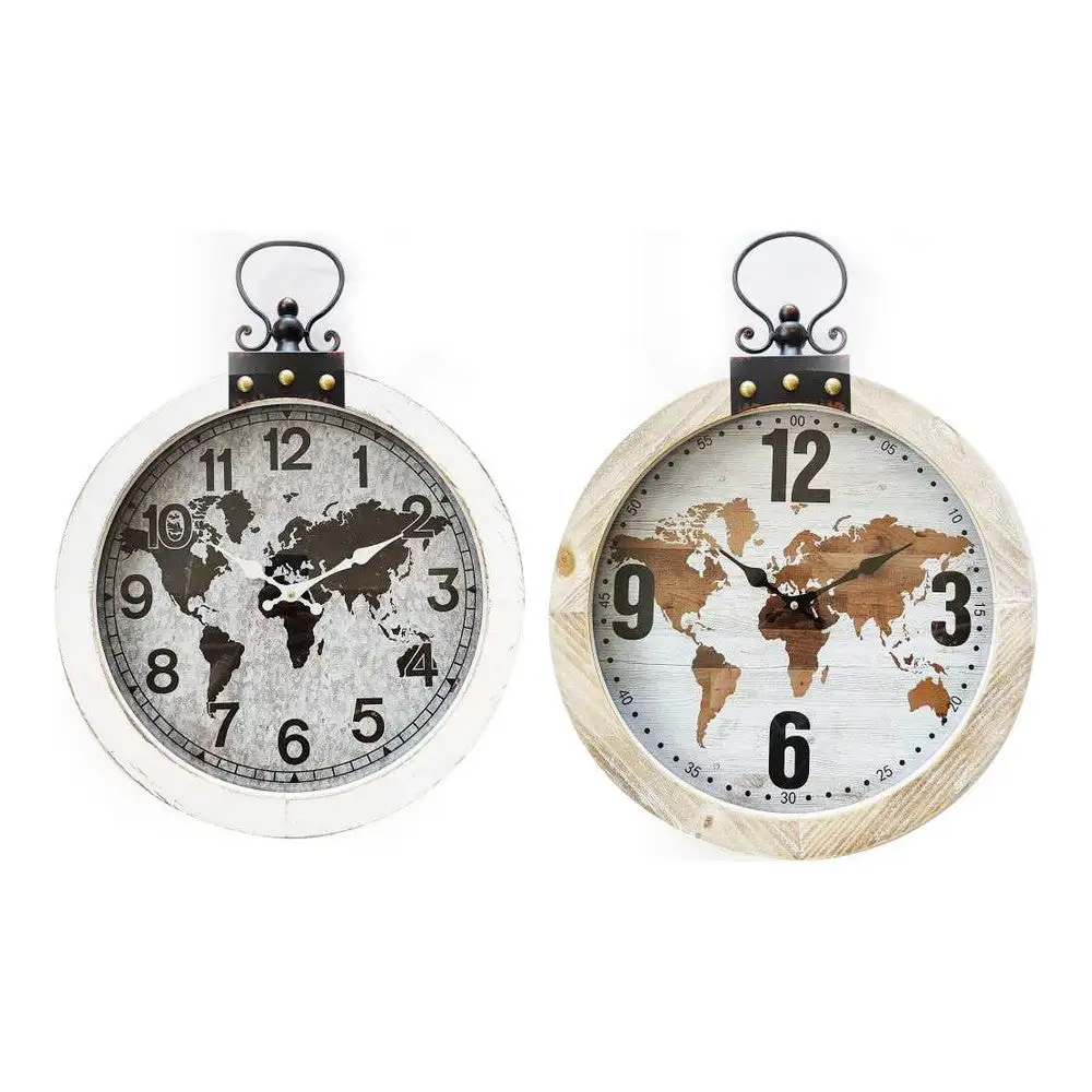 Horloge murale dkd home decor noir marron fer mdf bois carte du monde 40 x 4 x 54 cm 2 pcs_4922. DIAYTAR COTE D'IVOIRE - Votre Compagnon Shopping, Votre Style Unique. Explorez notre boutique en ligne pour dénicher des trésors qui expriment qui vous êtes, de la mode à la maison.