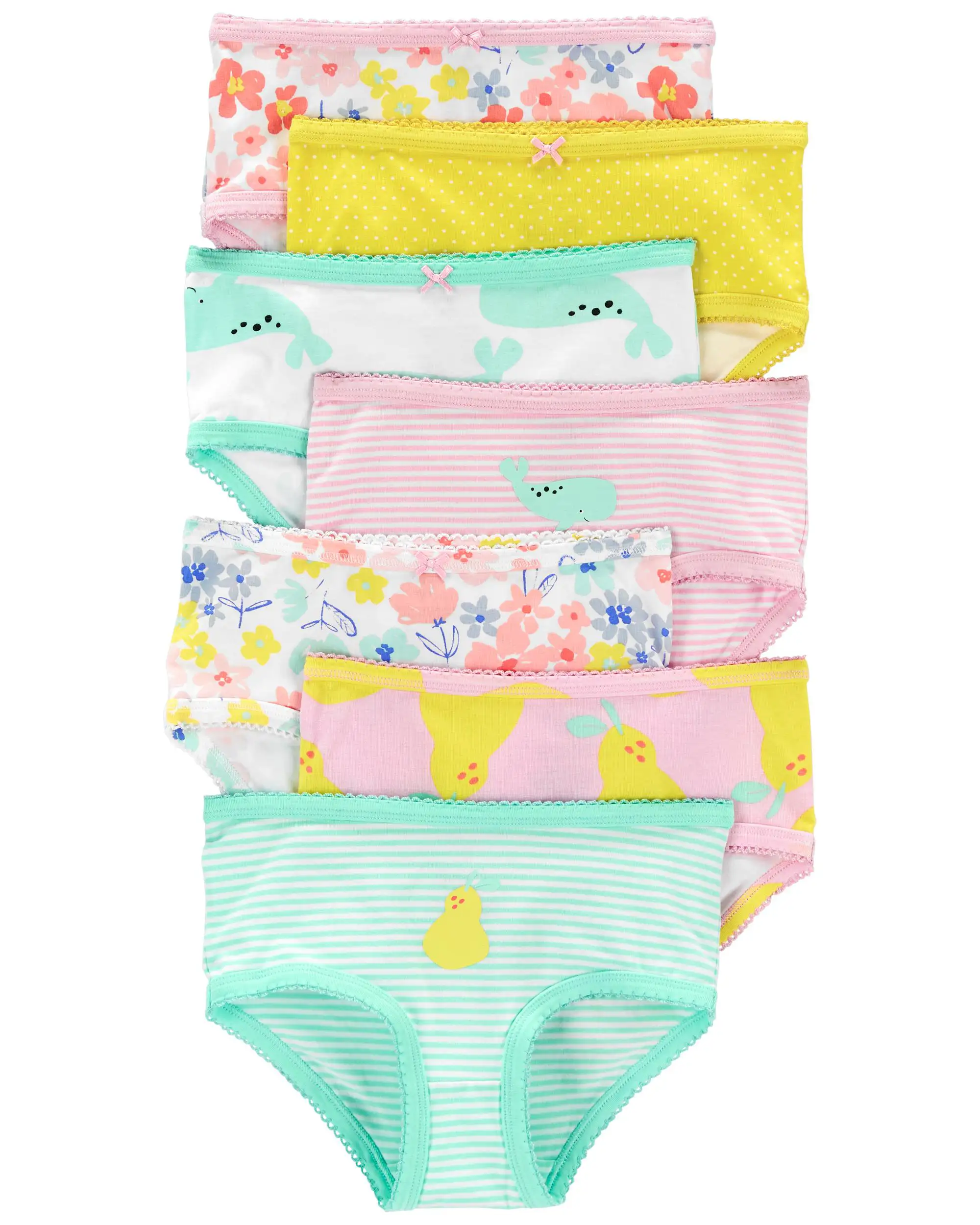 Lot de 7 culottes en coton stretch fleurs_4907. Bienvenue sur DIAYTAR COTE D'IVOIRE - Où Chaque Produit a son Histoire. Découvrez notre sélection unique et choisissez des articles qui racontent la richesse culturelle et artistique du Côte d'Ivoire.