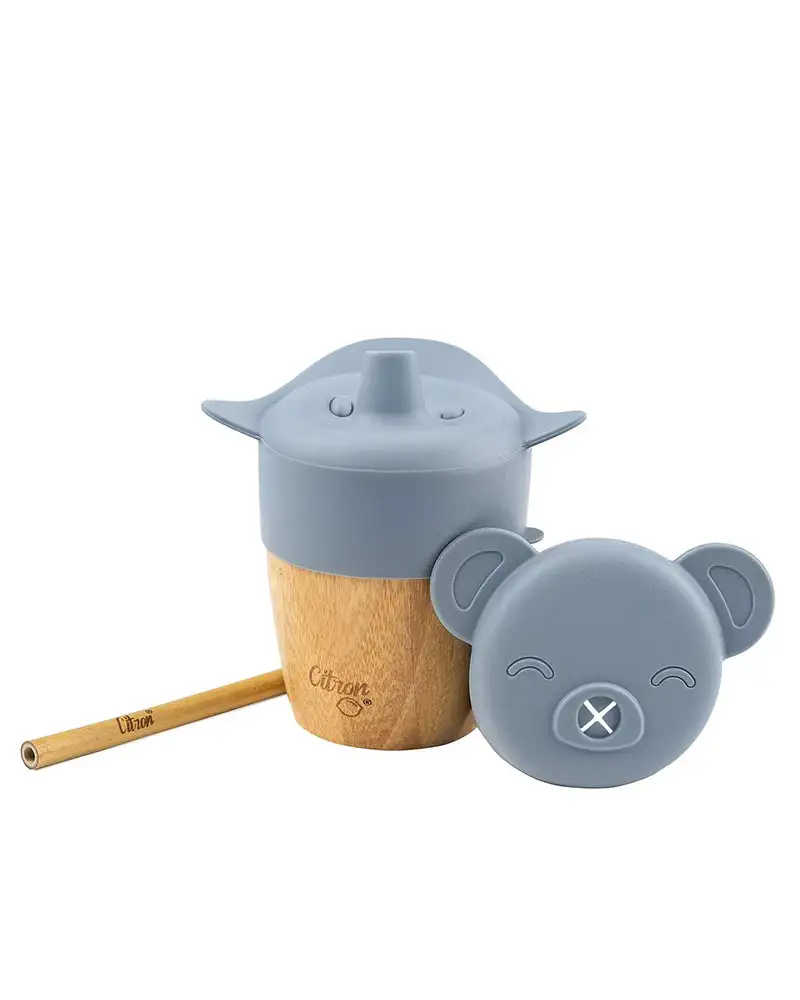 Tasse en bambou avec 2 couvercles en silicone bleu pastel_6101. Bienvenue sur DIAYTAR COTE D'IVOIRE - Où Chaque Détail compte. Plongez dans notre univers et choisissez des produits qui ajoutent de l'éclat et de la joie à votre quotidien.