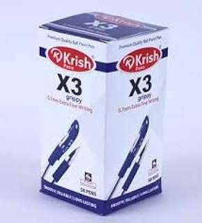 Stylo à bille krish x3 (07 bleu) boîte de 50. En quête de produits de qualité à des prix abordables ? DIAYTAR COTE D'IVOIRE  est là pour vous servir. Parcourez notre boutique en ligne et découvrez notre assortiment exhaustif d'articles discount, couvrant tous les univers, de la maison à l'électroménager, en passant par l'informatique, la mode et les gadgets. Vivez une expérience de shopping unique en profitant de tarifs exceptionnels et faites de bonnes affaires en ligne.