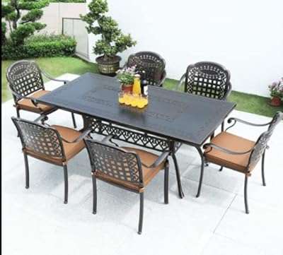 Youlan outdoor living table à manger en alliage d'aluminium + fauteuils. DIAYTAR COTE D'IVOIRE : la boutique en ligne incontournable pour des achats discount dans tous les domaines. Parcourez notre sélection variée allant des produits pour la maison à la technologie dernier cri en passant par la mode tendance. Obtenez des produits de qualité à des prix compétitifs, tout en profitant d'une expérience de shopping en ligne optimale avec DIAYTAR COTE D'IVOIRE !