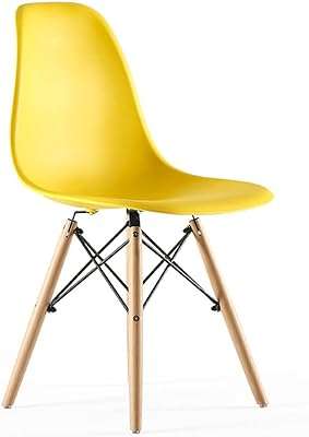 Chaise de salle à manger moderne en plastique avec pieds en bois massif pour bureau. DIAYTAR COTE D'IVOIRE  : votre boutique en ligne discount préférée ! Faites des économies sur des articles essentiels pour votre vie quotidienne, de l'électroménager à l'informatique en passant par la mode et les gadgets. Ne cherchez plus, les meilleurs prix sont chez nous !
