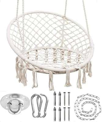 Yrymht balançoire en macramé avec ensemble de matériel de suspension balançoire fantastique en corde coton pour chambre. DIAYTAR COTE D'IVOIRE, votre destination en ligne pour des produits discount de première qualité. Découvrez notre sélection variée et abordable, allant de la maison à l'électroménager, de l'informatique à la mode et aux gadgets, et réalisez des économies substantielles. Peu importe vos besoins, nous avons tout ce qu'il vous faut à des prix compétitifs. Ne manquez pas nos offres spéciales et profitez d'un shopping en ligne facile et économique.