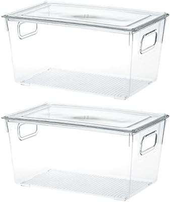 Boîtes de rangement des aliments empilables en plastique transparent avec couvercle pour cuisine. DIAYTAR COTE D'IVOIRE  vous offre un large choix de produits discount, allant des appareils électroménagers dernier cri aux vêtements à la mode en passant par les gadgets les plus innovants. Faites vos achats en ligne en toute simplicité et bénéficiez de prix avantageux pour équiper votre maison avec style, sans vous ruiner.