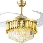 Ventilateur de plafond moderne en cristal doré de 42 pouces avec lumière et télécommande. DIAYTAR COTE D'IVOIRE, le paradis du shopping en ligne à prix discount ! Naviguez à travers notre large gamme de produits discount soigneusement sélectionnés pour votre maison, votre cuisine, votre dressing et bien plus encore. Faites de bonnes affaires et offrez-vous les dernières tendances à petits prix, tout en restant à l'affût des nouveautés.
