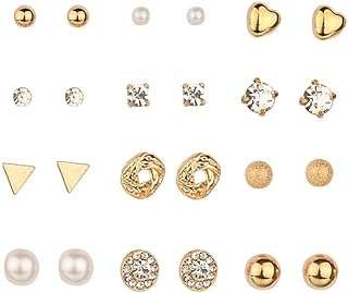 Ensemble de 12 paires de boucles d'oreilles en alliage tendance pour filles et femmes. DIAYTAR COTE D'IVOIRE  - optimisez votre budget sans sacrifier la qualité ! Découvrez notre sélection discount allant des articles de mode aux équipements électroménagers, pour des économies garanties.