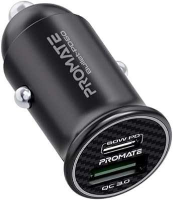 Chargeur de voiture ultra rapide usb c promate 60 w type c avec chargeur. Naviguez dans notre boutique en ligne DIAYTAR COTE D'IVOIRE  pour découvrir une sélection exceptionnelle de produits discount. De l'électroménager aux articles de mode en passant par l'informatique et les gadgets, vous trouverez tout ce dont vous avez besoin pour satisfaire vos envies tout en restant dans votre budget.