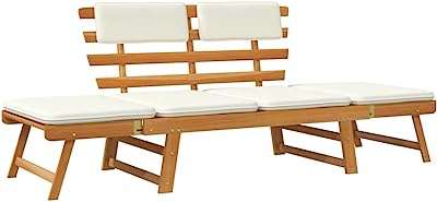 Banc de jardin en bois d'acacia massif vedaxel avec coussins 2 en 1 pour patio. À la recherche de bons plans ? Ne cherchez plus, DIAYTAR COTE D'IVOIRE  est là pour vous ! Naviguez à travers notre boutique en ligne proposant une large sélection de produits discount, des articles pour la maison à l'électroménager, en passant par l'informatique, la mode et les gadgets branchés.