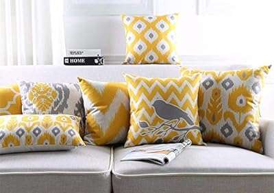 Ensemble de 6 housses de coussin décoratives 100 % coton à imprimé ikat jaune et gris. Bienvenue chez DIAYTAR COTE D'IVOIRE, votre destination en ligne pour des prix imbattables ! Découvrez notre vaste choix d'articles discount, des essentiels pour la maison aux appareils électroménagers, en passant par l'informatique, la mode et les gadgets tendance, le tout à des tarifs défiant toute concurrence.