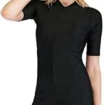 Maillot de bain une pièce à manches courtes et fermeture éclair sur le devant