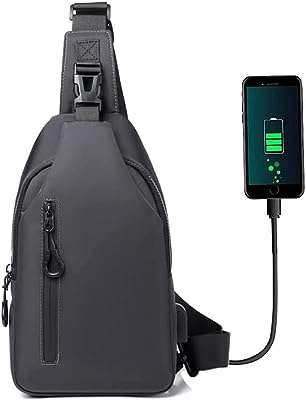 Sac bandoulière à sangle unique avec port de chargeur usb petit sac étanche pour hommes. DIAYTAR COTE D'IVOIRE  - le secret des bonnes affaires en ligne. Simplifiez vos achats et réalisez des économies substantielles grâce à notre sélection éclectique comprenant des articles pour votre maison, des gadgets high-tech, des produits informatiques et des vêtements branchés, tous à des prix imbattables.