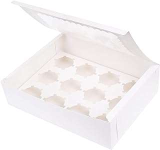 Red dot gift 12-pack de 12 boîtes à cupcakes avec inserts et récipients pour supports