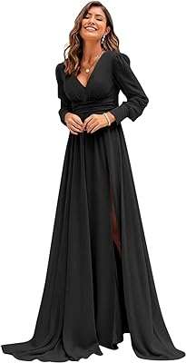 Robe de soirée formelle en mousseline de soie col en v manches longues poches pour femme. Naviguez dans notre boutique en ligne DIAYTAR COTE D'IVOIRE  pour découvrir une sélection exceptionnelle de produits discount. De l'électroménager aux articles de mode en passant par l'informatique et les gadgets, vous trouverez tout ce dont vous avez besoin pour satisfaire vos envies tout en restant dans votre budget.