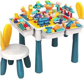 Ensemble de table multi-activités table de blocs de construction avec rangement la