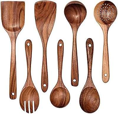 Ustensiles de cuisine en bois pour la cuisine ensemble d'ustensiles teck. Exprimez votre style sans dépenser une fortune avec DIAYTAR COTE D'IVOIRE . Découvrez notre collection de vêtements tendance à prix discount, des dernières innovations de la mode aux classiques intemporels. Soyez à la mode sans vous ruiner, seulement avec DIAYTAR COTE D'IVOIRE .