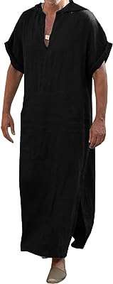 Abaya arabe en coton et lin pour hommes manches courtes col. Envie de faire de bonnes affaires ? Optez pour DIAYTAR COTE D'IVOIRE, votre destination en ligne pour des produits discount de la maison à l'informatique, vous offrant des réductions exclusives sur une large sélection d'articles.