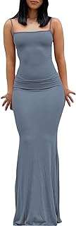 Femmes maxi moulante robe spaghetti sangle décontractée robes d'été formelles. Ne cherchez plus ailleurs, DIAYTAR COTE D'IVOIRE  vous offre le meilleur choix de produits discount en ligne. Avec notre assortiment varié et nos prix compétitifs, vous trouverez tout ce dont vous avez besoin pour la maison, l'électronique, l'informatique et la mode. Faites des économies tout en faisant des achats intelligents.