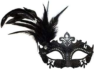 Masque avec plumes et ruban noir. DIAYTAR COTE D'IVOIRE, la boutique en ligne où vous trouverez tout ce dont vous avez besoin à petit prix ! Profitez de notre sélection discount de produits pour la maison, l'électroménager, l'informatique, la mode et les gadgets, sans pour autant compromettre la qualité. Faites de bonnes affaires tout en profitant d'une expérience de shopping pratique et sécurisée.