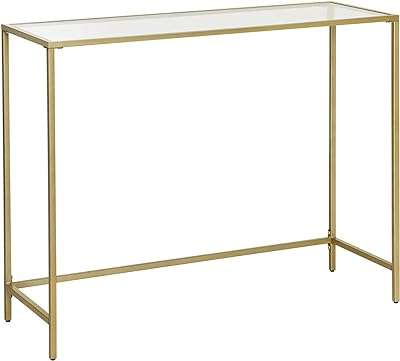 Table console mahmayi en verre trempé structure en métal pieds réglables robustes. DIAYTAR COTE D'IVOIRE, votre boutique en ligne préférée pour des offres discount exceptionnelles. Explorez notre assortiment varié comprenant des produits de qualité pour la maison, l'électroménager, l'informatique, la mode et les gadgets, le tout à des prix défiant toute concurrence. Faites confiance à notre expertise et profitez d'une expérience d'achat en ligne pratique et avantageuse.