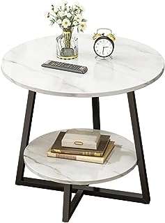 Table d'appoint ronde double couche en marbre table basse de chevet pour salon. Profitez de rabais incroyables sur DIAYTAR COTE D'IVOIRE  et économisez sur tous vos achats! Que vous cherchiez des équipements high-tech, des produits de beauté, des articles pour animaux de compagnie ou même des meubles pour la maison, notre boutique en ligne généraliste vous propose les meilleurs prix du marché.
