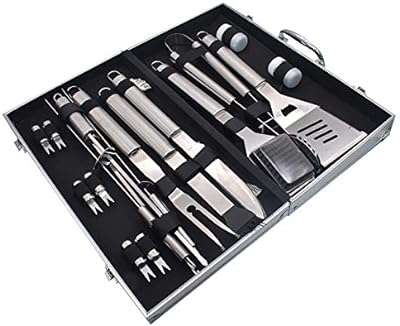 Ensemble d'outils de barbecue robustes en acier inoxydable de 18 pièces avec sac. DIAYTAR COTE D'IVOIRE, votre source d'économies en ligne pour tout ce dont vous avez besoin ! Explorez notre boutique généraliste et découvrez un vaste éventail de produits discount pour la maison, l'électronique, la mode et bien plus encore. Profitez des meilleures offres à des prix incroyablement bas, tout en économisant sur votre budget !