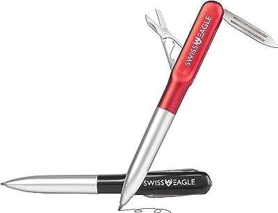 Ensemble de stylos polyvalents 4 en 1 swiss eagle avec ciseaux et lime. Vous cherchez des bonnes affaires en ligne ? Ne cherchez pas plus loin que DIAYTAR COTE D'IVOIRE, la boutique en ligne généraliste où vous trouverez tout à prix discount. Explorez notre sélection complète, allant de la maison à l'électroménager, de l'informatique à la mode et aux gadgets, et bénéficiez de tarifs avantageux pour tous vos achats. Réalisez des économies importantes sans compromettre la qualité avec DIAYTAR COTE D'IVOIRE .