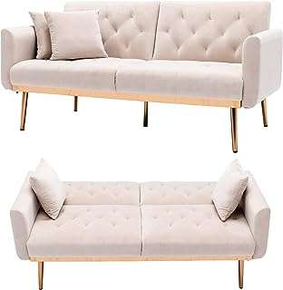 Canapé lit convertible en velours canapé lit capitonné moderne avec 2 coussins et base. Bienvenue chez DIAYTAR COTE D'IVOIRE, votre destination en ligne de confiance pour des produits discount variés allant des indispensables de la maison aux appareils électroménagers dernier cri, en passant par l'informatique, la mode et les gadgets tendance. Explorez notre vaste sélection d'articles à prix réduits et faites des économies sans sacrifier la qualité.