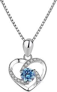 N0054 collier pendentif coeur en zircon bleu plaqué argent avec cristaux de pierre. DIAYTAR COTE D'IVOIRE  : la destination incontournable pour des achats discount en ligne. Découvrez notre gamme complète de produits discount allant des indispensables de la maison aux dernières tendances en matière de gadgets et d'informatique. Faites des économies tout en obtenant des articles de qualité en un seul clic !