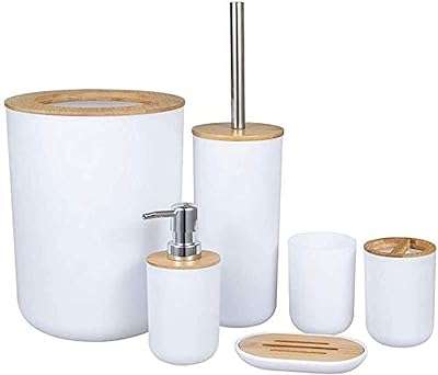Ensemble d'accessoires de salle de bain en bois de bambou ensemble de 6 pièces. Explorez DIAYTAR COTE D'IVOIRE  et découvrez une multitude de produits incroyables à des prix réduits. De l'électroménager aux gadgets en passant par la mode, notre boutique en ligne généraliste offre une vaste sélection pour tous vos besoins à petit prix. Faites des économies tout en vous faisant plaisir en passant commande dès maintenant!