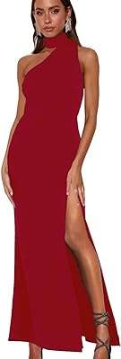 Robe formelle à col licou pour femmes asymétrique épaule dénudée fente. À la recherche de bons plans ? DIAYTAR COTE D'IVOIRE  est là pour vous ! Explorez notre sélection discount de produits pour la maison, l'électroménager et l'informatique, ainsi que des vêtements à la mode et des gadgets abordables. Des économies garanties sur tous vos achats en ligne !
