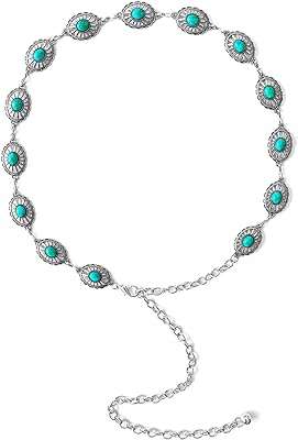 Ceinture à chaîne concho turquoise ceinture de taille occidentale en métal réglable jolie pour femme. Faites des économies en un clic avec DIAYTAR COTE D'IVOIRE  - votre guichet unique pour tous vos besoins en produits discount. Explorez notre sélection diversifiée, allant de l'informatique à l'électroménager, et obtenez les articles dont vous avez besoin sans vous ruiner.