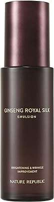 Émulsion de soie royale nature republic au ginseng 120 ml. DIAYTAR COTE D'IVOIRE  vous offre une expérience d'achat en ligne unique en proposant une multitude de produits discount dans différents domaines. Faites-vous plaisir sans vous ruiner en choisissant parmi notre sélection de produits pour la maison, l'électroménager, l'informatique, la mode et bien plus encore.