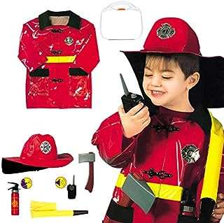 Déguisement de pompier yallababy 7 pièces avec casque et accessoires rouge