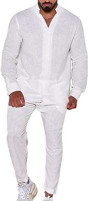 Chemise de plage boutonnée à manches longues en coton et lin pour hommes. Votre satisfaction et votre budget sont nos priorités chez DIAYTAR COTE D'IVOIRE, la boutique en ligne où vous trouverez tout ce dont vous avez besoin à prix mini. Explorez notre vaste sélection de produits discount, des articles pour la maison aux accessoires high-tech en passant par les dernières tendances en mode. Profitez de nos offres exceptionnelles et faites des économies en toute confiance !