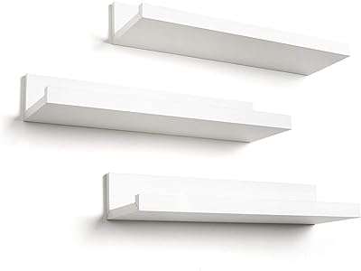 Ensemble d'étagères flottantes américaines plates en bois composite blanc de 14" et 3". DIAYTAR COTE D'IVOIRE  - La boutique en ligne qui rend le shopping abordable! Découvrez notre sélection de produits discount, comprenant des équipements informatiques, des appareils électroménagers, des vêtements tendance et bien plus encore, tous à des prix défiant toute concurrence.