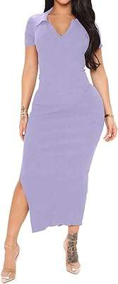 Robe longue décontractée en tricot côtelé uni à manches courtes et col en v pour femmes. Ne cherchez plus, DIAYTAR COTE D'IVOIRE  est la boutique en ligne qu'il vous faut ! Explorez notre large assortiment de produits discount allant des articles pour la maison à l'électroménager, en passant par l'informatique, la mode et les gadgets. Profitez de notre plateforme conviviale pour trouver les meilleures affaires et économiser sans effort.