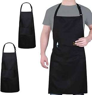 Tablier de cuisine auretti 2 pièces tabliers réglables avec poches pour hommes et femmes