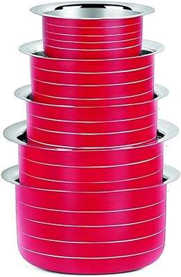 Ensemble de casseroles à lait patilla table nervica 5 pièces batterie de cuisine en acier inoxydable rouge en sembles. Maximisez votre budget chez DIAYTAR COTE D'IVOIRE, votre destination en ligne pour des affaires imbattables. Nous vous offrons une gamme complète de produits discount, allant des articles de la maison à l'électroménager, de l'informatique à la mode. Faites des économies sans compromettre la qualité avec DIAYTAR COTE D'IVOIRE !